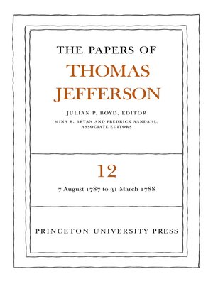 cover image of The Papers of Thomas Jefferson, Volume 12